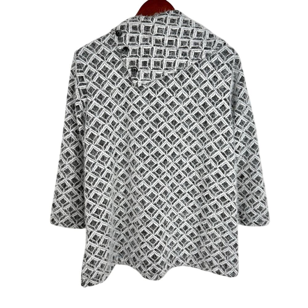 Ali Miles Sz Medium Soft Fuzzy Wearable Art Christmas Winter Blouse Shirt Top - Picture 8 of 8